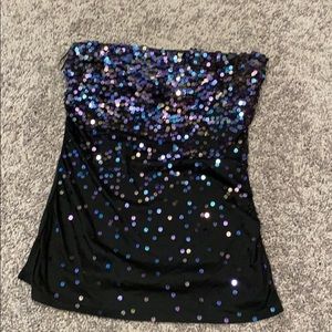 Sequin strapless top